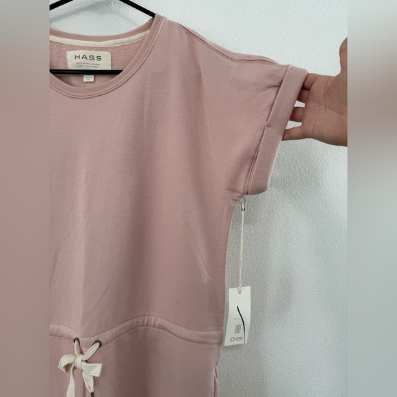 NWT Hass California Sustainable Fleece Rosewater Pink T-Shirt Dress Size M - Picture 5 of 16